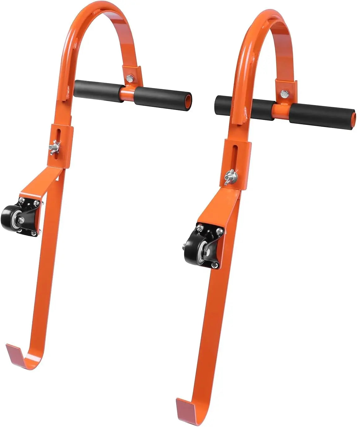 2 Pcs Ladder Roof Hook Ridge Aluminum Ladder Stabilizer 500Lbs for Roof with Wheel for Safe and Easy Access-7