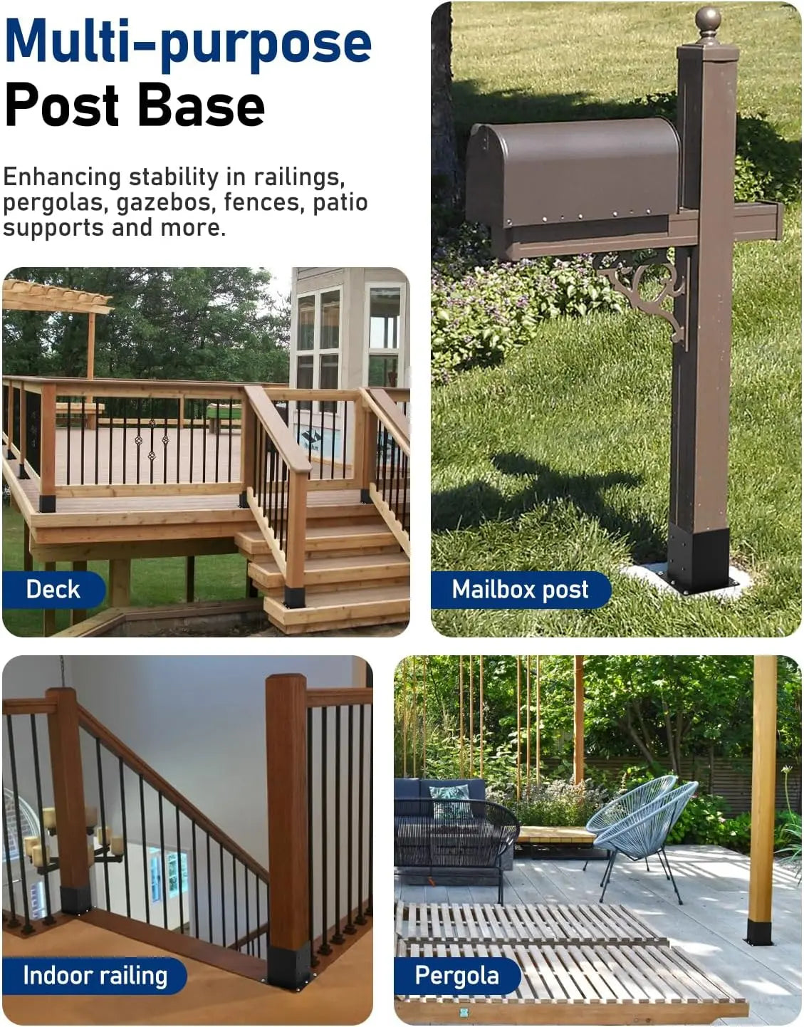 8-Pack 4x4 Post Base Brackets-7